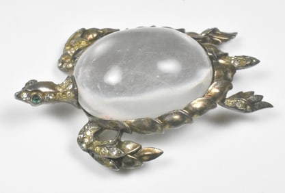 Crown Trifari Sterling Jelly Belly Turtle