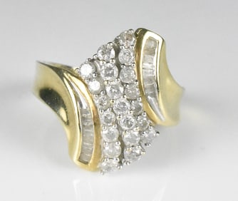 10k Yellow Gold and Diamond Ring