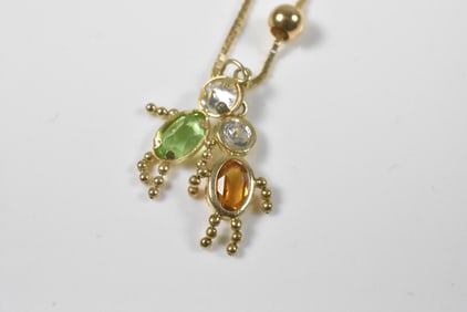 14k Yellow Gold Necklace with Figural Charms or Pendants