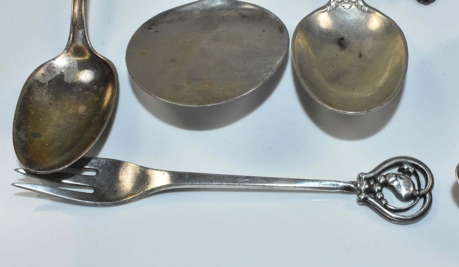 Silver Spoons and Forks Group Includes Georg Jensen - 2