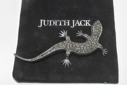 Judith Jack Sterling and Marcasite Lizard Pin