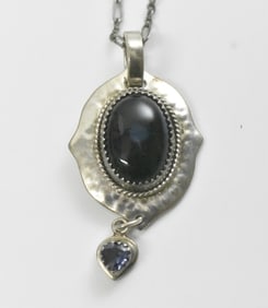 Sterling Oval Pendant Necklace