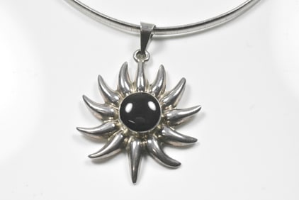 Sterling Sun Pendant Necklace