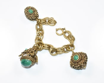 German Gold Filled Charm Bracelet