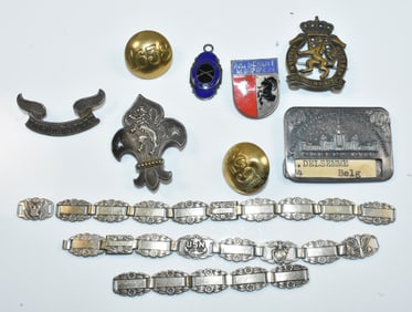 Military Badges, Pins and Bracelets Group