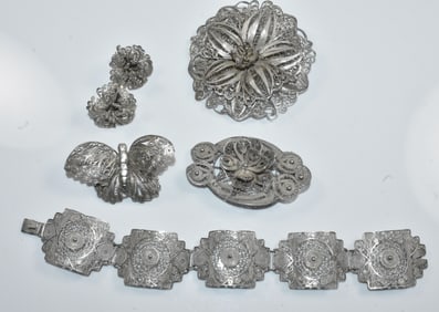Silver Filigree Jewelry Group