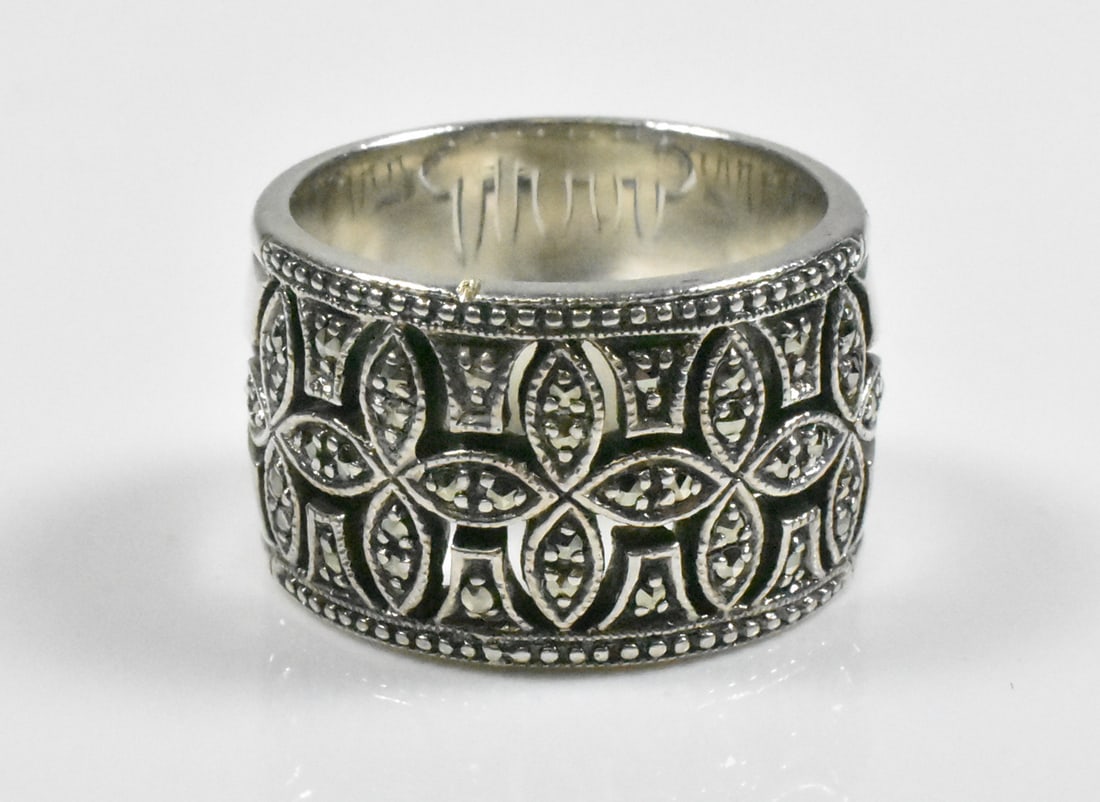Sterling and Marcasite Ring (1 of 3)