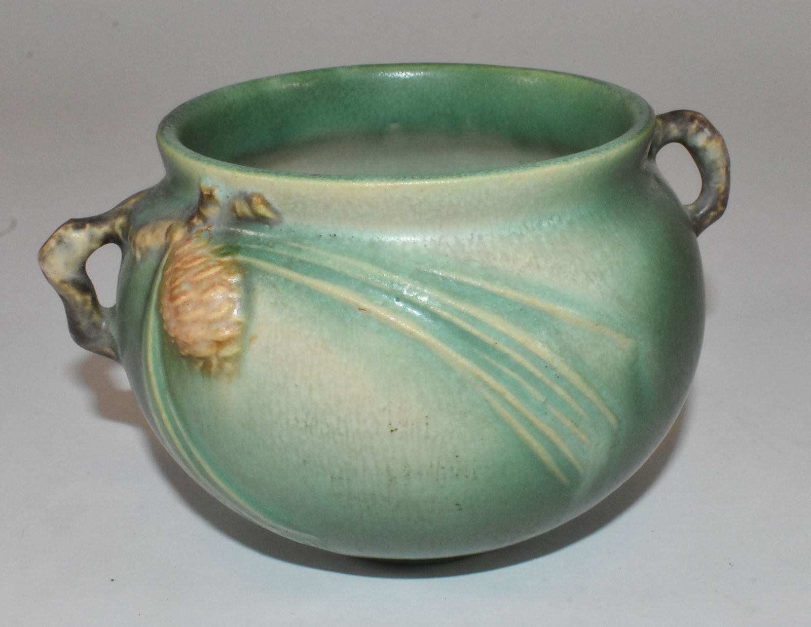 2 Roseville Pinecone Vases, 5 1/4" Wide - 2