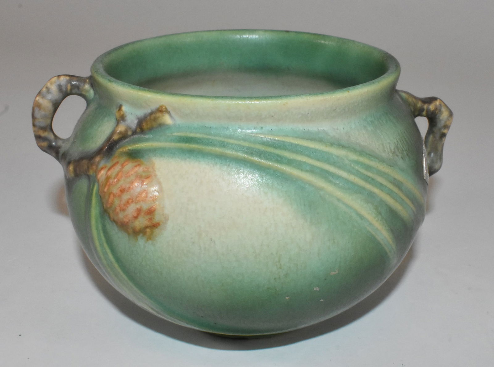 2 Roseville Pinecone Vases, 5 1/4" Wide - 3