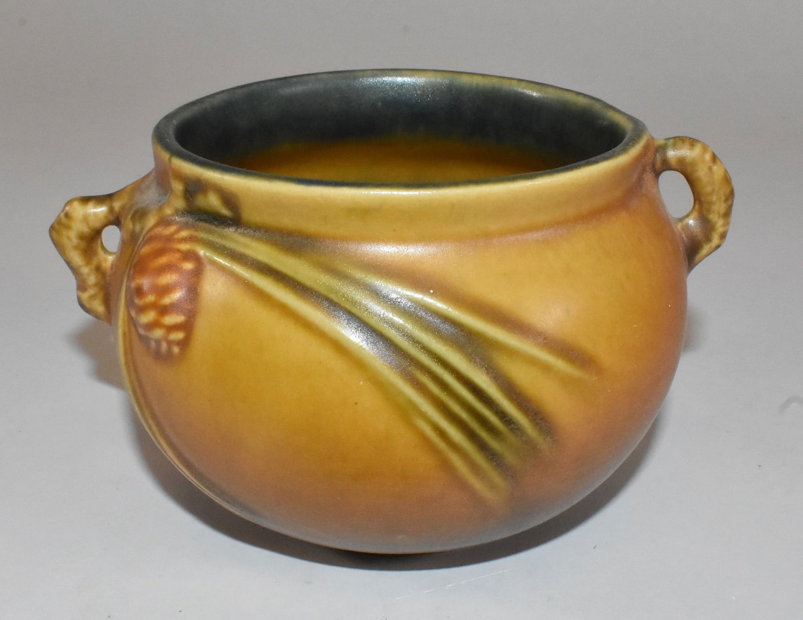 2 Roseville Pinecone Vases, 5 1/4" Wide - 6