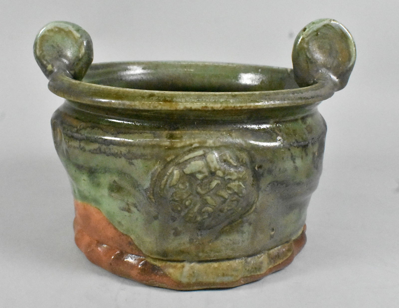 John Glick Pottery Basket: John Glick Pottery, Michigan based Artist, Basket, 7 1/4" tall x 5 3/4" wide x 5" high. Signed on bottom.