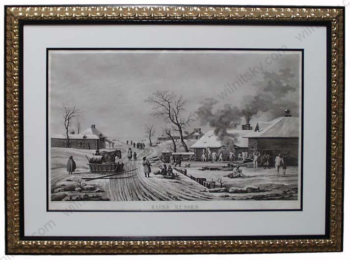 Michel Francois Damame-Demartrais (1763-1827) "Russian: Michel Francois Damame-Demartrais (1763-1827) "Russian Baths", Aquatint, Early 19th Century Michail Grachev was born in 1913 in the Kazan region. He studied at the Kazan Art School and the St. Petersb