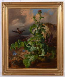 Franz Xaver Gruber "Still-life with thistle and a