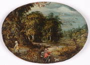 Jan Brueghel the Elder-Circle "A wooded landscape with