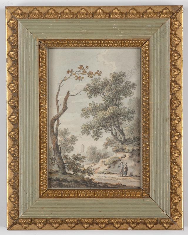 Johann Heindrich Muentz (1727-1798) "Romantic: Johann Heindrich Muentz (1727-1798) "Romantic Landscape", 1767, Small Drawing Johann Heindrich Muentz (Muntz) was born in 1727 in Muehlhausen, Elsass and died in 1798 in Kassel. He was an officer of t