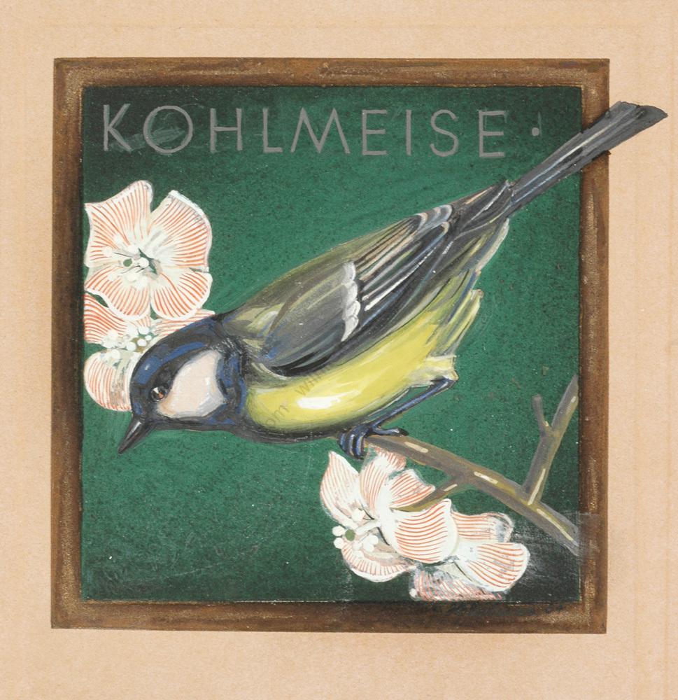 Josef Holzmeier "Various birds / Art Deco poster designs", five gouaches, 1934 (1 of 5)