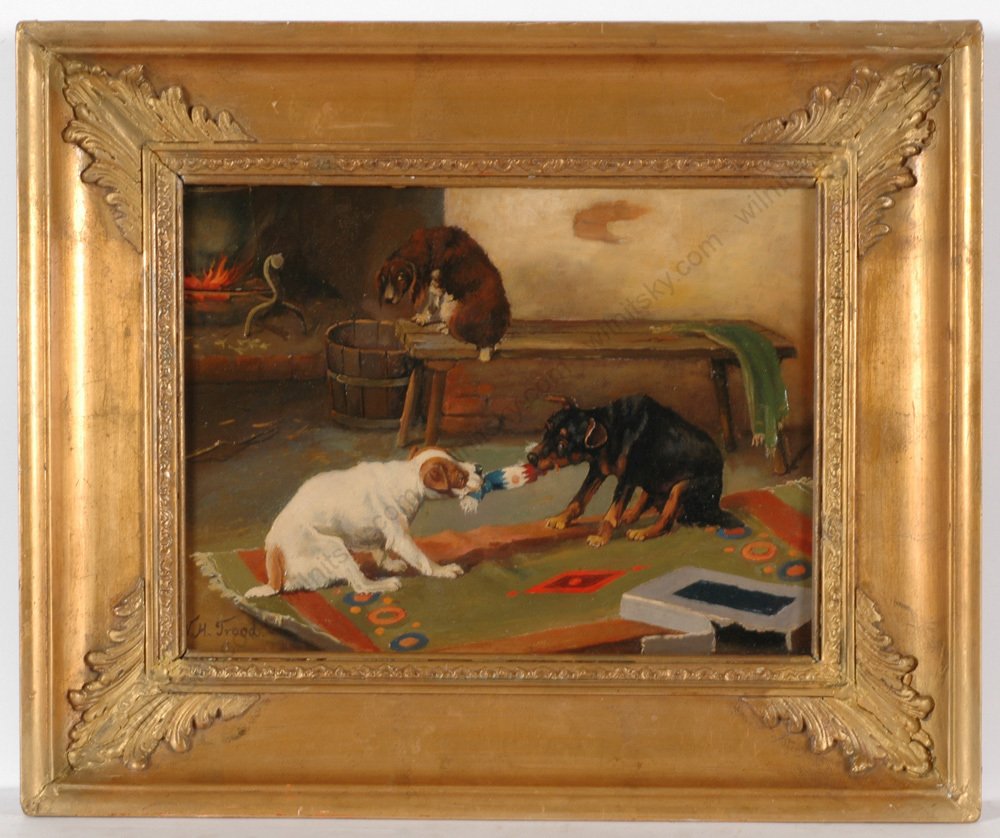 William Henry Hamilton Trood (1860-1899)-? "Unsharable thing", oil painting, late 19th century: William Henry Hamilton Trood (1860-1899)-? "Unsharable thing", oil painting, late 19th century A smaller varitation of a painting, sold at Sotheby's London in 1986 (see our additional image nr.9). Wil