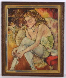 Hedi Schick (1906-1999) "Ballerina", oil painting, ca. 1940