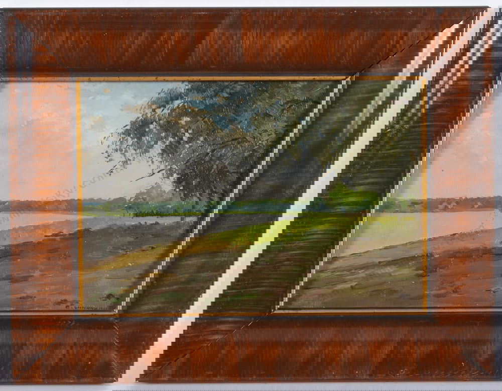 Vladimir Sinitski (1896-1986) "Riverscape", 1950s, Oil Painting (1 of 2)