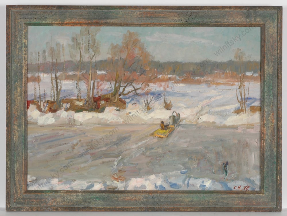 Stanislav Petrashevski (1935-1996) "Winter", oil painting, 1978 (1 of 6)