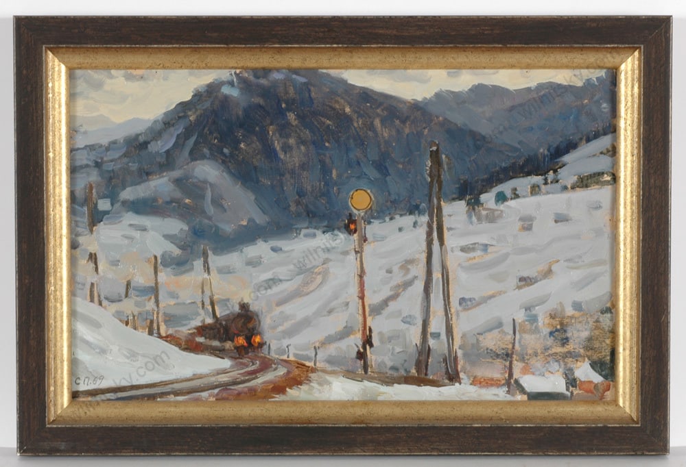 Stanislav Petrashevski (1935-1996) "Railway", oil painting, 1969: Stanislav Petrashevski (1935-1996) "Railway", oil painting, 1969 Stanislav Petrashevski (1935 v. Pishchana by Odessa - 1996 Zhytomyr) was a Ukrainian artist who mainly worked in the cities of Berdychi