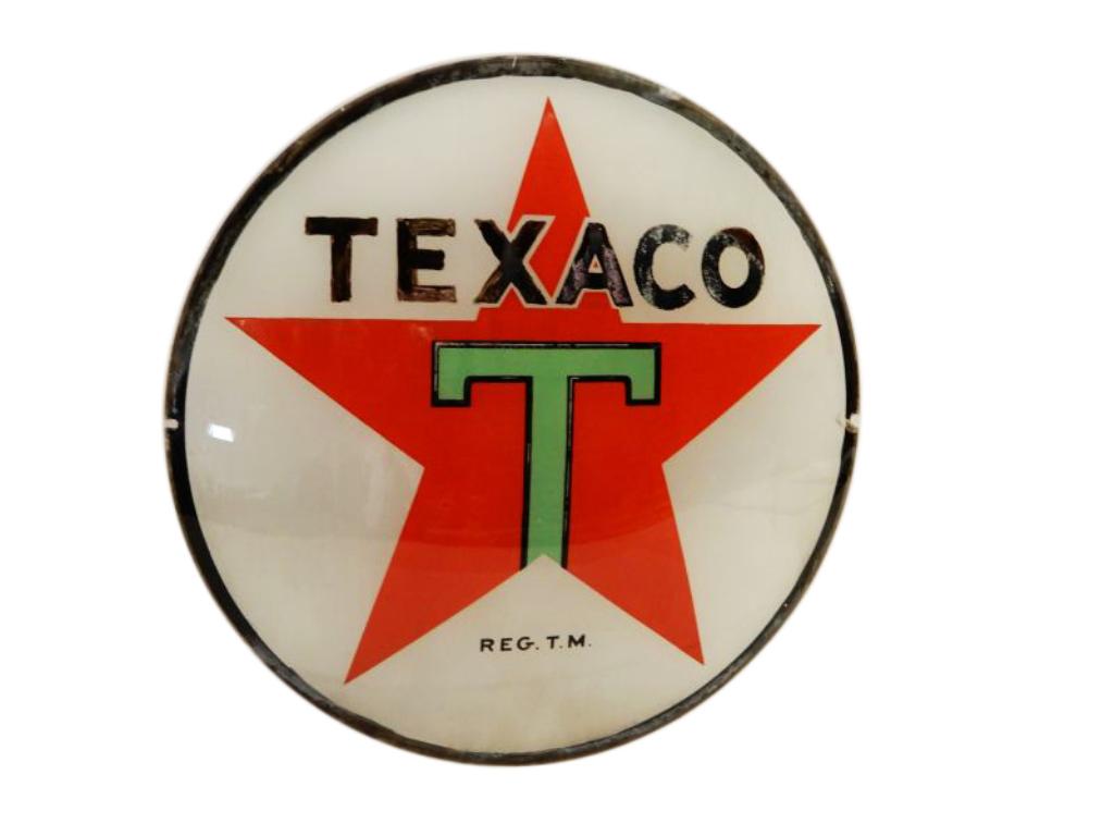 TEXACO BLACK T GAS PUMP GLOBE GLASS LENSE (1 of 2)
