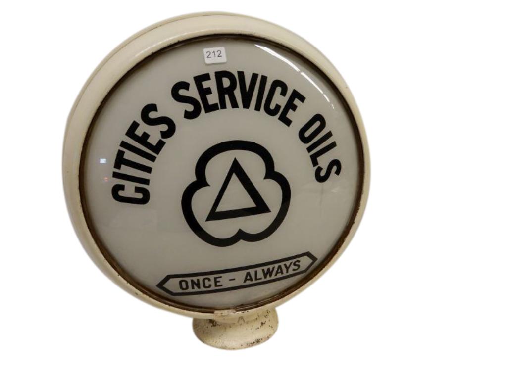 CITIES SERVICE BLACK GAS PUMP GLOBE/ONE LENSE ONLY (1 of 3)
