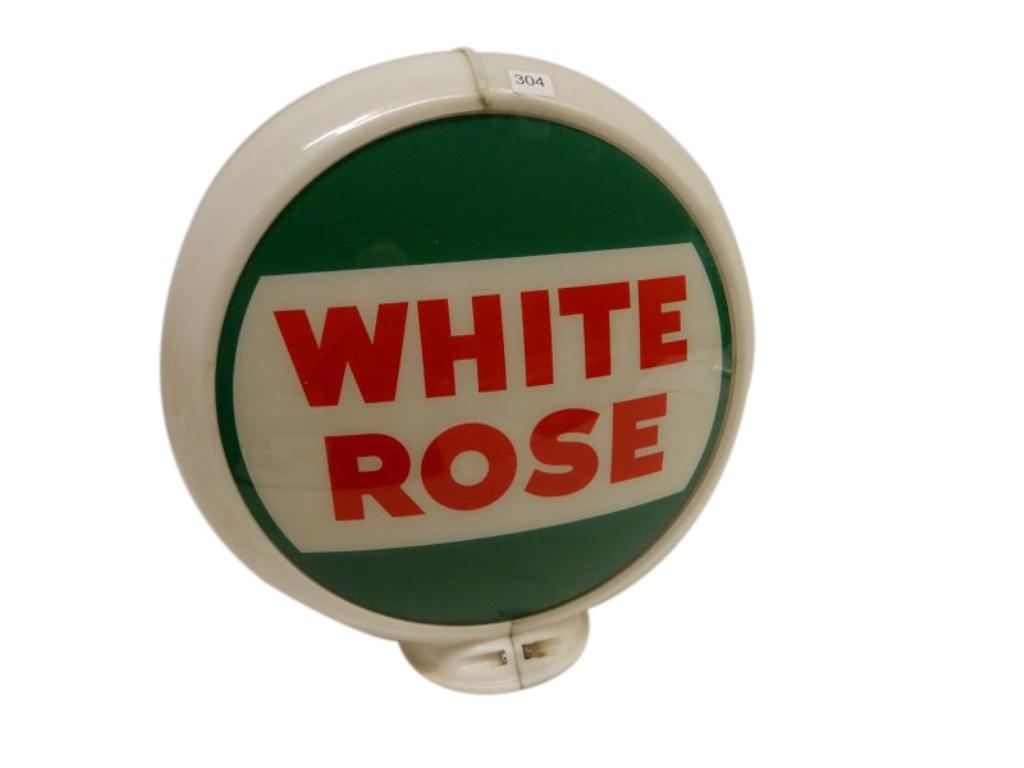 WHITE ROSE GAS PUMP GLOBE (1 of 4)