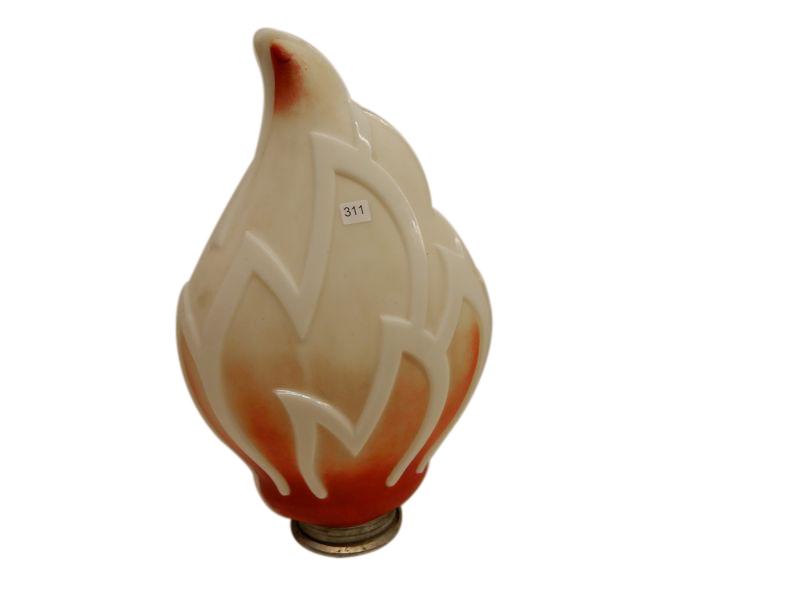 FLAME MILK GLASS GAS PUMP GLOBE (1 of 5)
