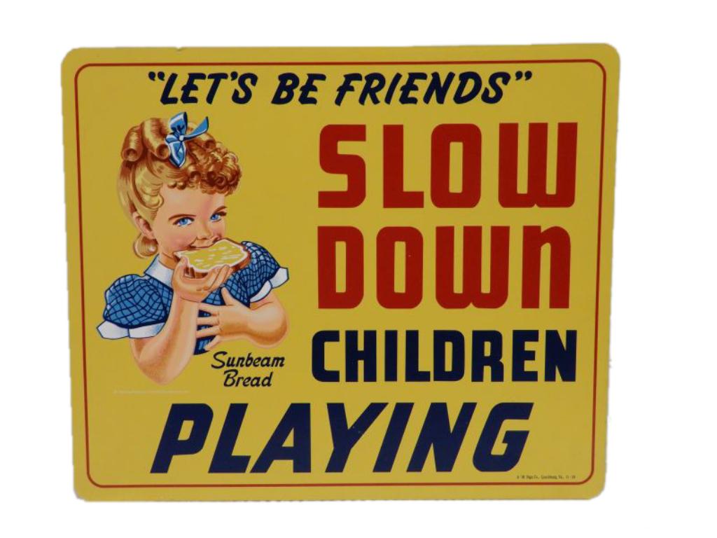 SLOW DOWN CHILDREN PLAYING S/S CARDBOARD SIGN (1 of 2)