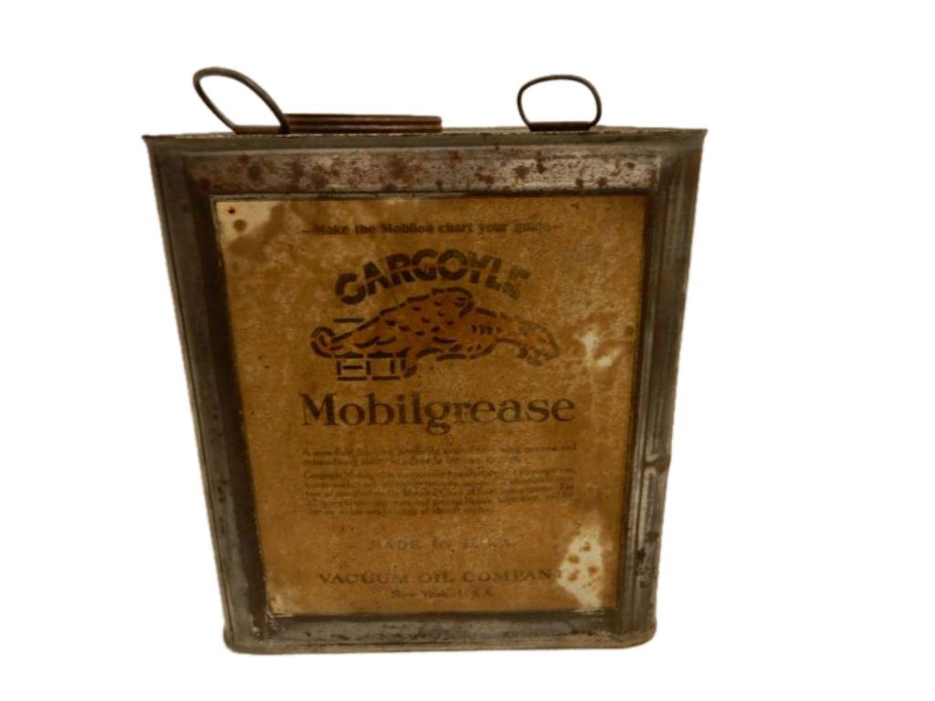 RARE EARLY MOBILGREASE GARGOYLE GREASE CAN (1 of 6)