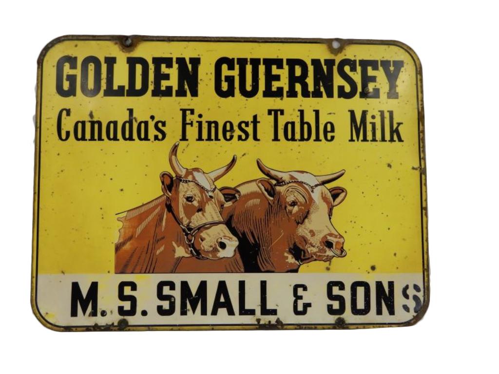 1956 GOLDEN GUERNSEY CANADA'S MILK D/S SIGN (1 of 2)