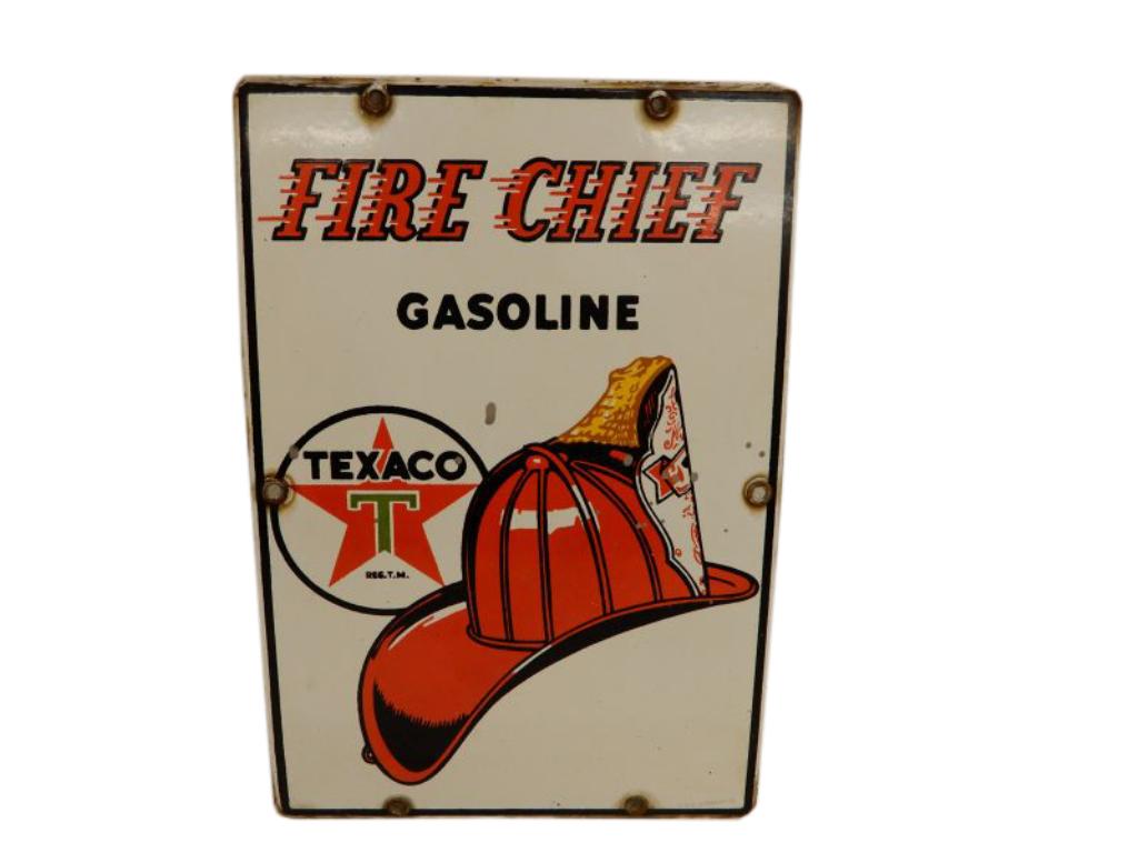 1957 FIRE CHIEF GASOLINE SSP PUMP PLATE P & M ORILLIA, (1 of 3)