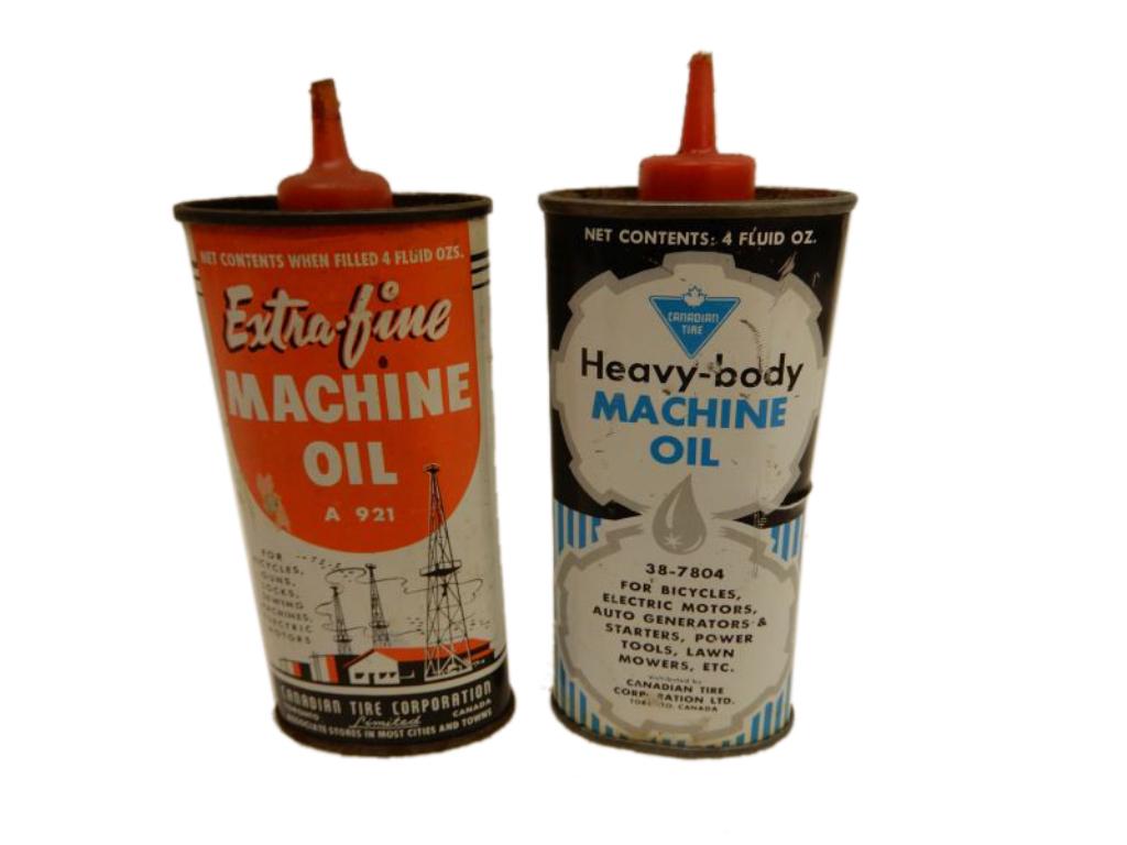 LOT OF 2 CANADIAN TIRE MACHINE OIL 4 OZ. OILERS (1 of 3)