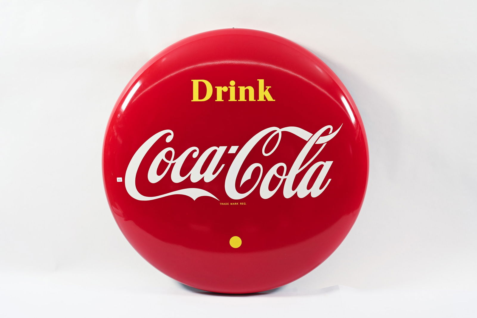 1956 DRINK COCA-COLA PORCELAIN 48" BUTTON SIGN (1 of 7)