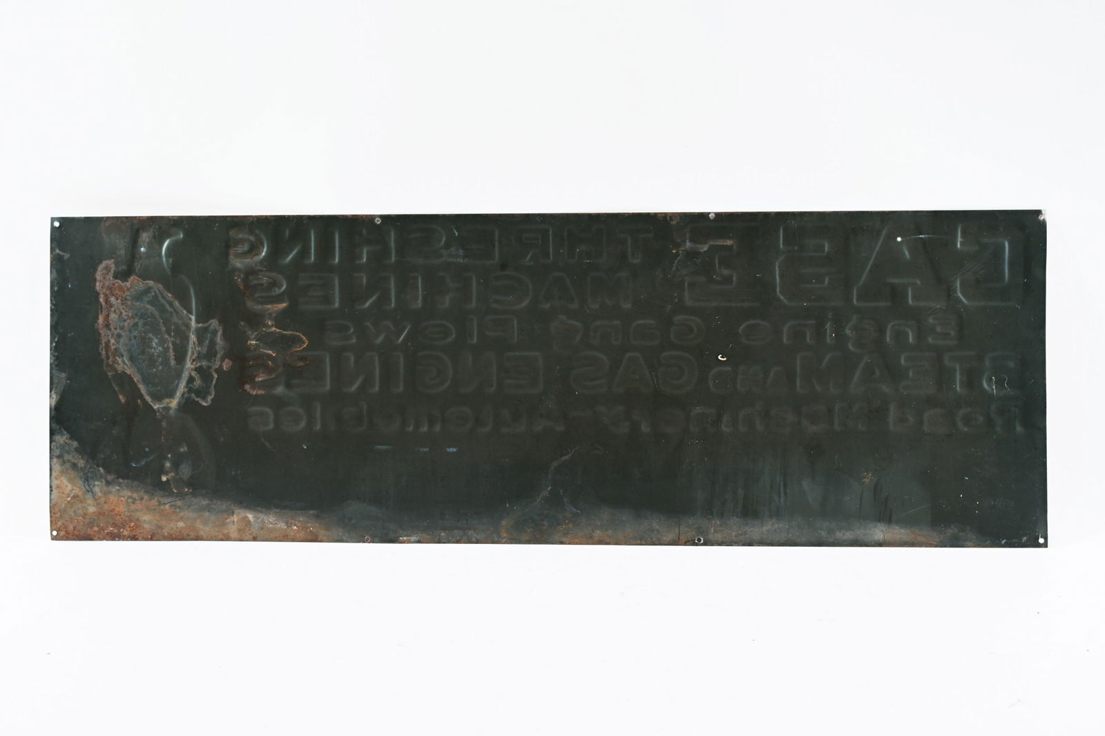 EARLY CASE THRESHING MACHINES EMBOSSED TIN SIGN - 6