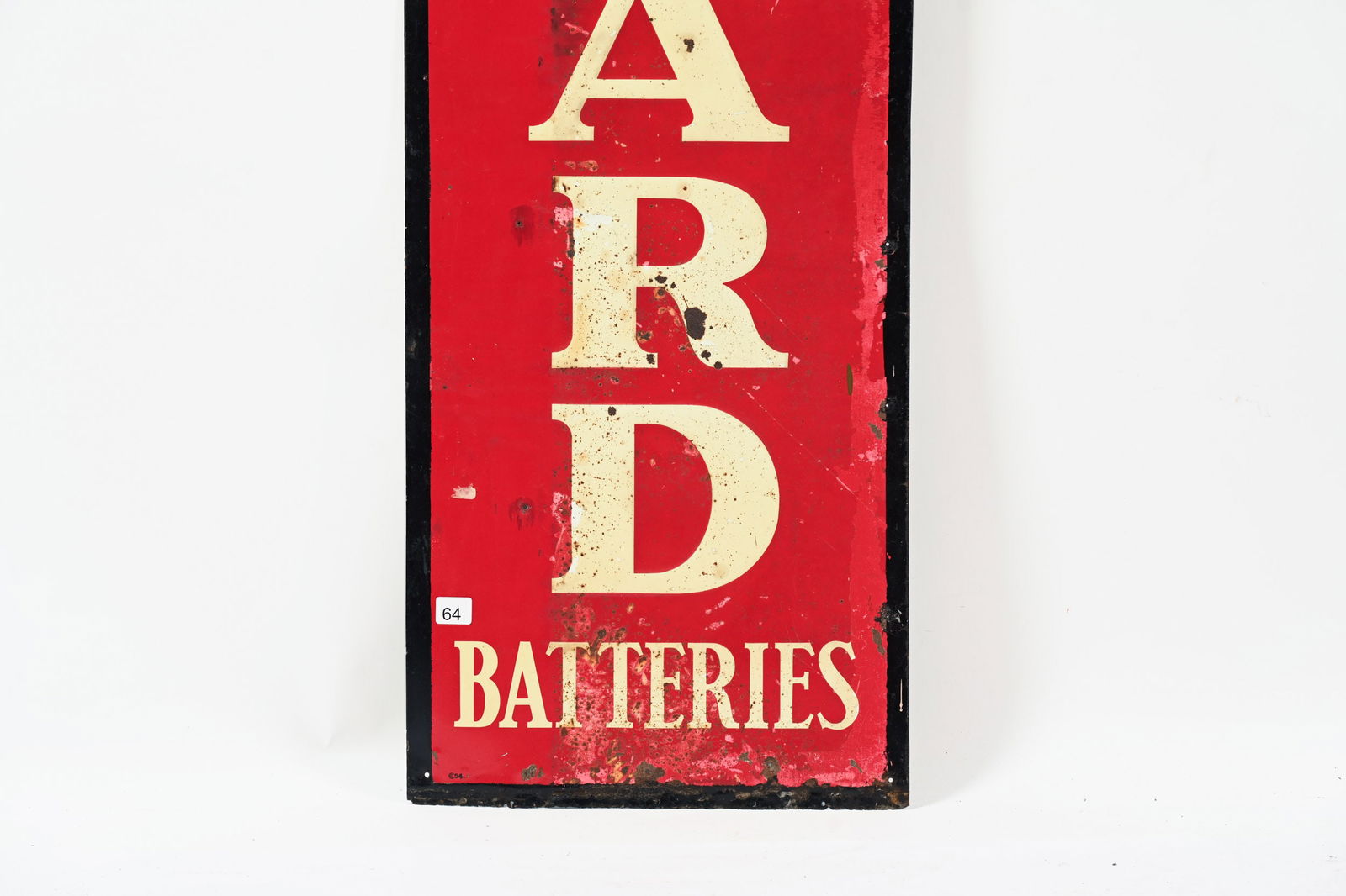WILLARD BATTERIES EMBOSSED TIN VERTICAL SIGN - 4