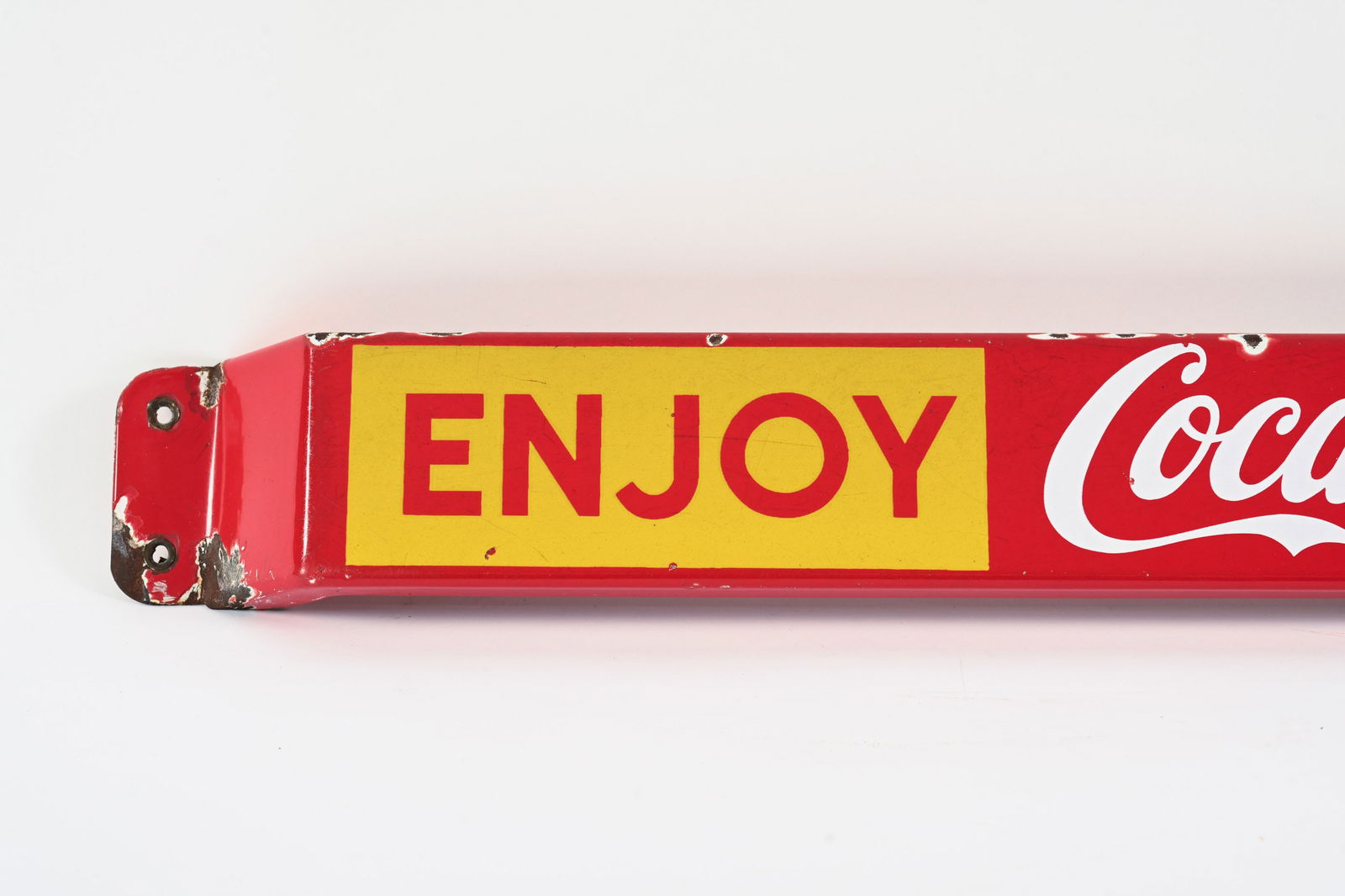 ENJOY COCA-COLA HERE PORCELAIN PUSH BAR - 2