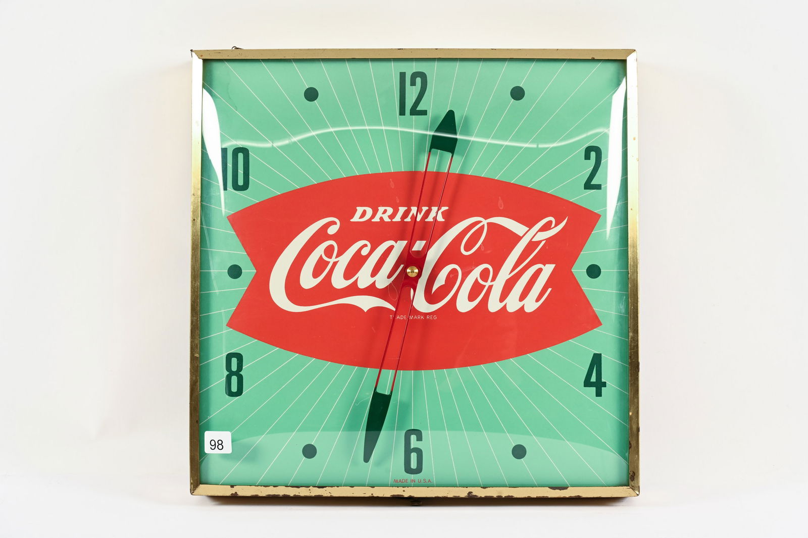 1950'S DRINK COCA-COLA FISHTAIL ELECTRIC PAM CLOCK (1 of 7)