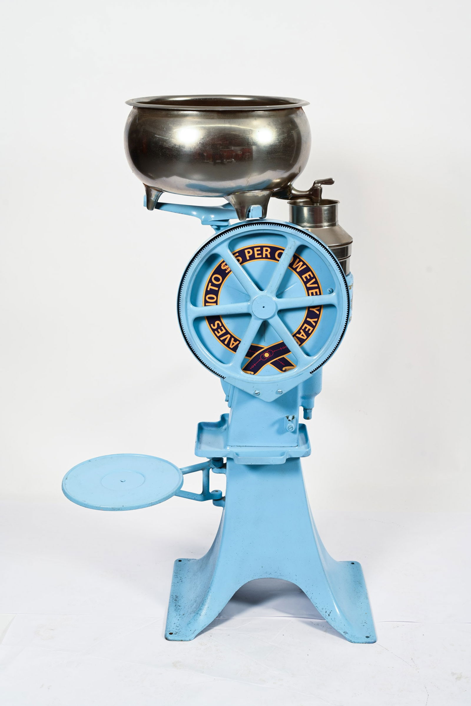 RESTORED DE LAVAL NO. 12 CREAM SEPARATOR: RESTORED DE LAVAL NO. 12 CREAM SEPARATOR THE DE LAVAL SEPARATOR CO. DECAL LOGOS 49"