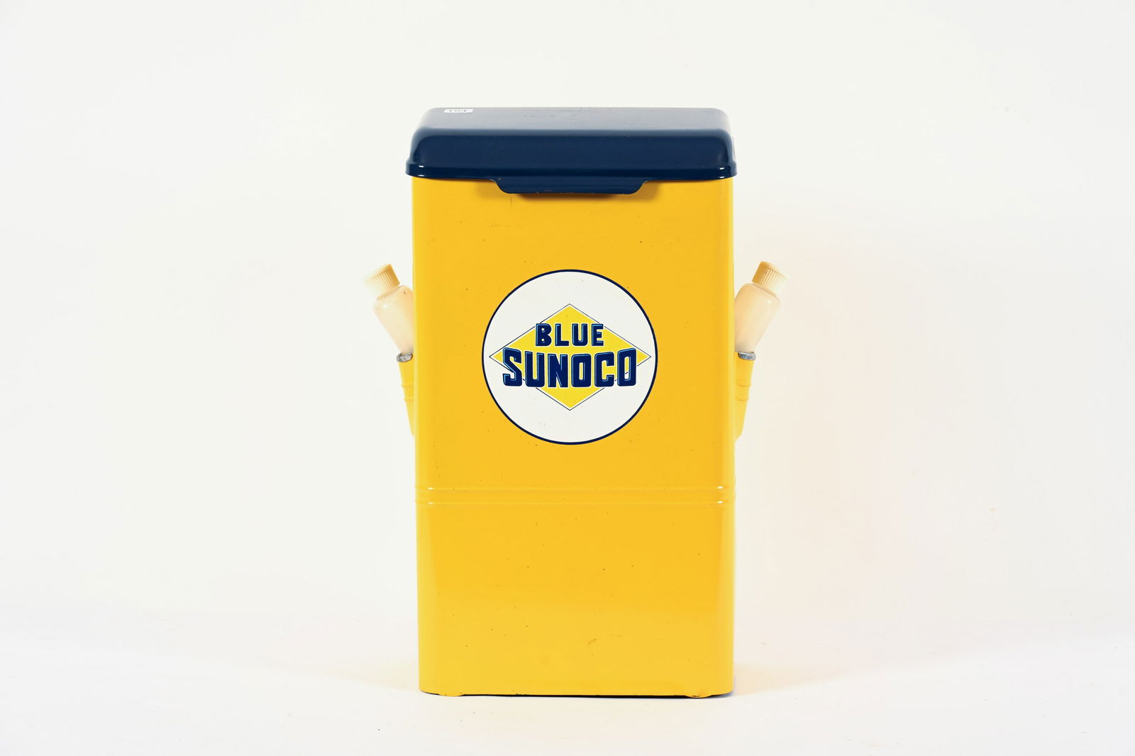 RESTORED SUNOCO SERVICE STATION ISLAND CABINET: RESTORED SUNOCO SERVICE STATION ISLAND CABINET WITH PAPER TOWEL DISPENSER DECAL LOGO 13"X6"X20"