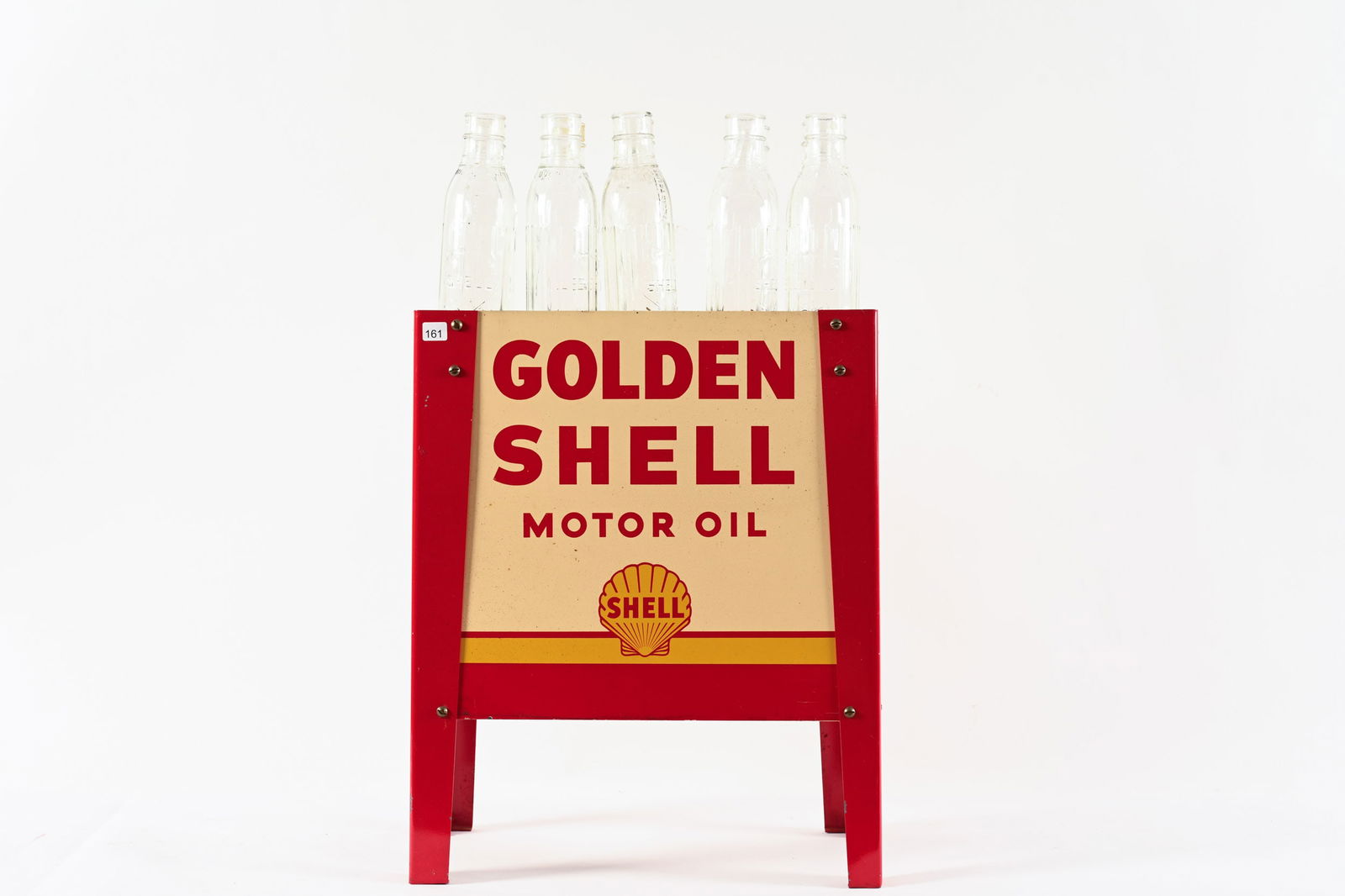 SHELL MOTOR OIL SERVICE STATION RACK WITH BOTTLES (1 of 10)