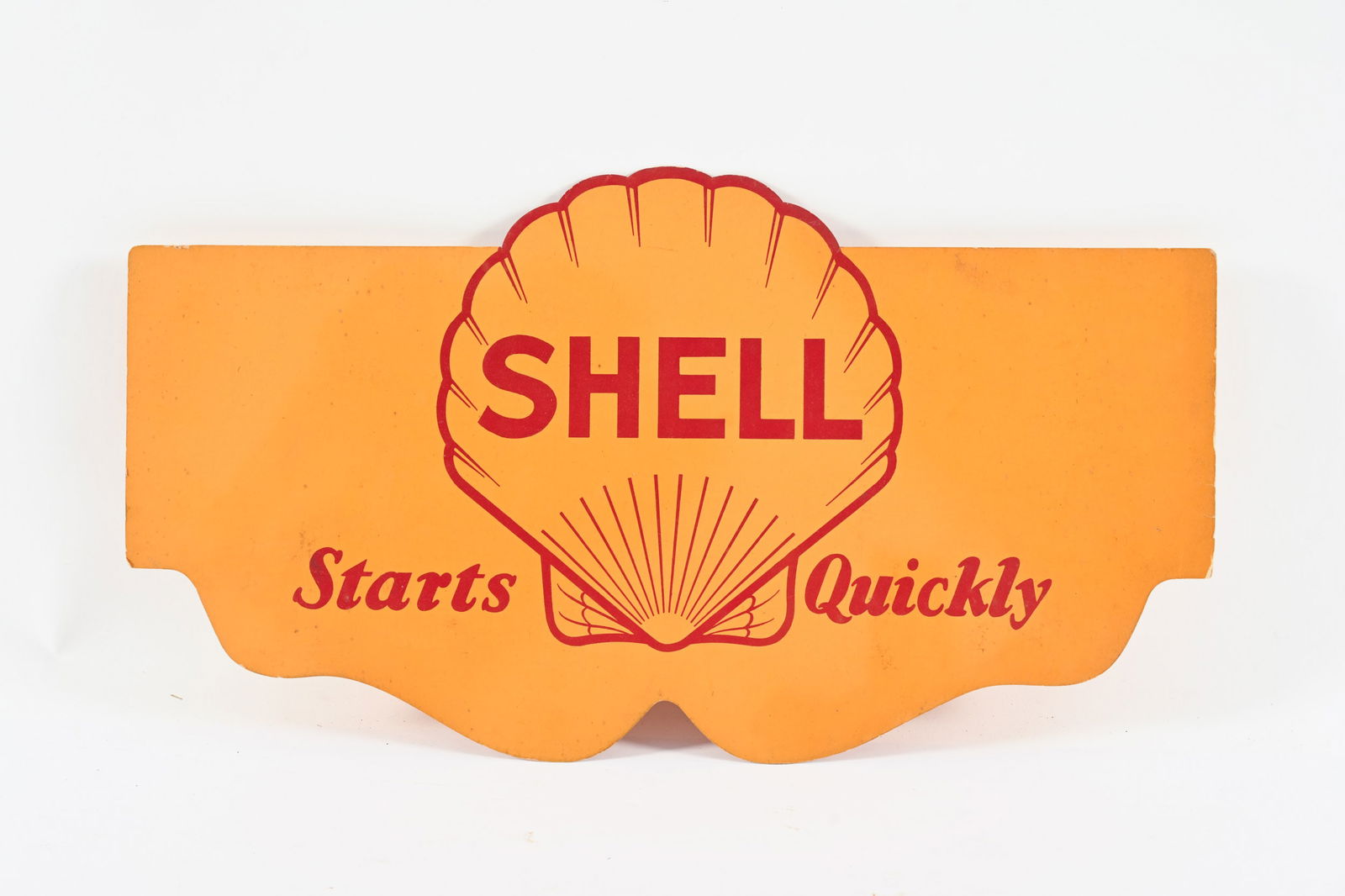 SHELL CARDBOARD RADIATOR GRILLE COVER: SHELL STARTS QUICKLY CARDBOARD RADIATOR GRILLE COVER GOOD CONDITION 21"X12"