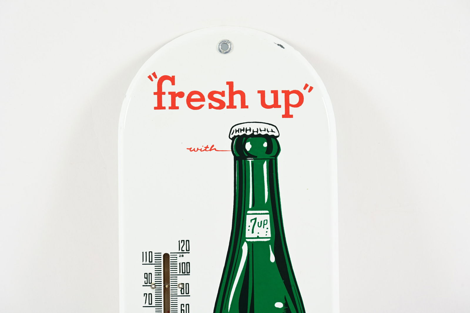 7UP "FRESH UP" PORCELAIN THERMOMETER - 2