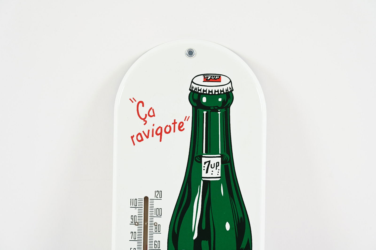 FRENCH 7UP PORCELAIN THEROMETER - 2