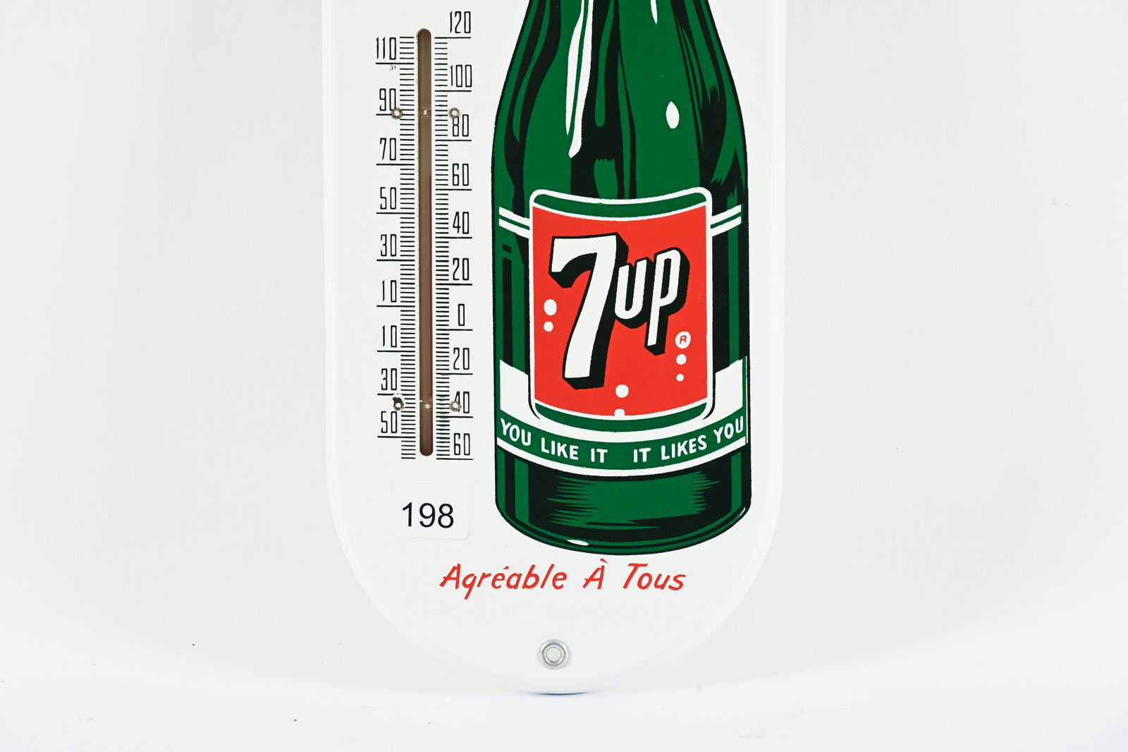 FRENCH 7UP PORCELAIN THEROMETER - 3