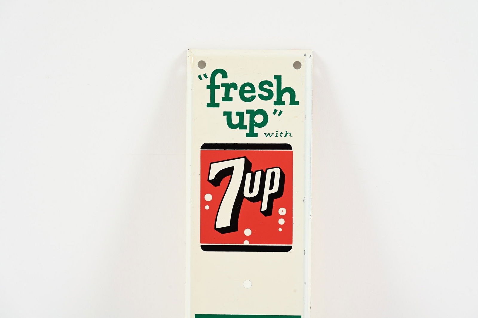 7UP "FRESH UP" TIN DOOR PULL SIGN - 2