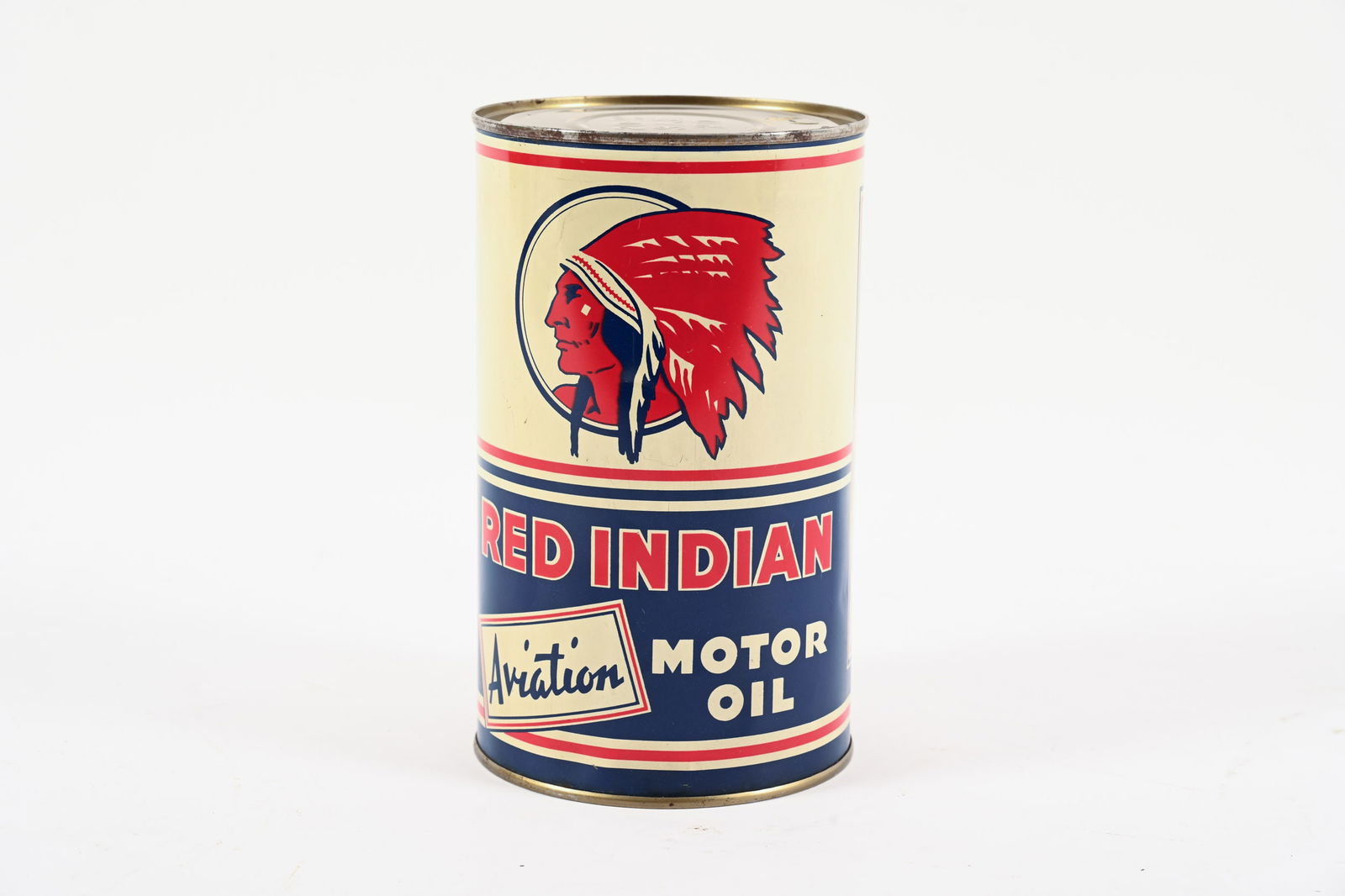 RED INDIAN AVIATION MOTOR OIL IMPERIAL QUART CAN (1 of 6)