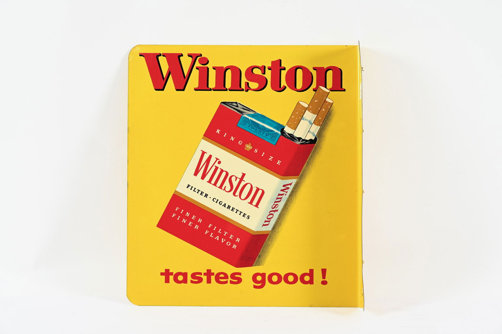 WINSTON CIGARETTES DOUBLE SIDED TIN FLANGE SIGN (1 of 7)
