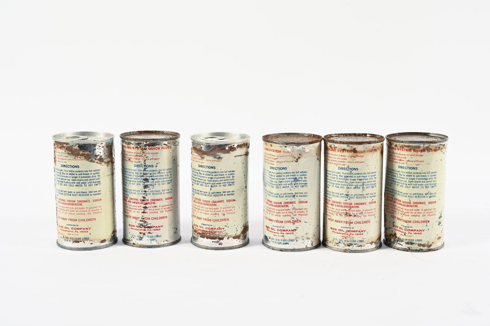 SIX SUNOCO COOLING SYSTEM QUICK FLUSH 12 OZ CANS - 6